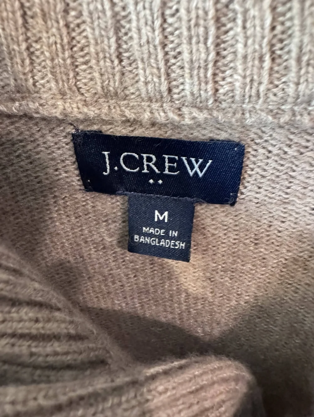 J. Crew Men's Turtleneck Button In Taupe Size Medium